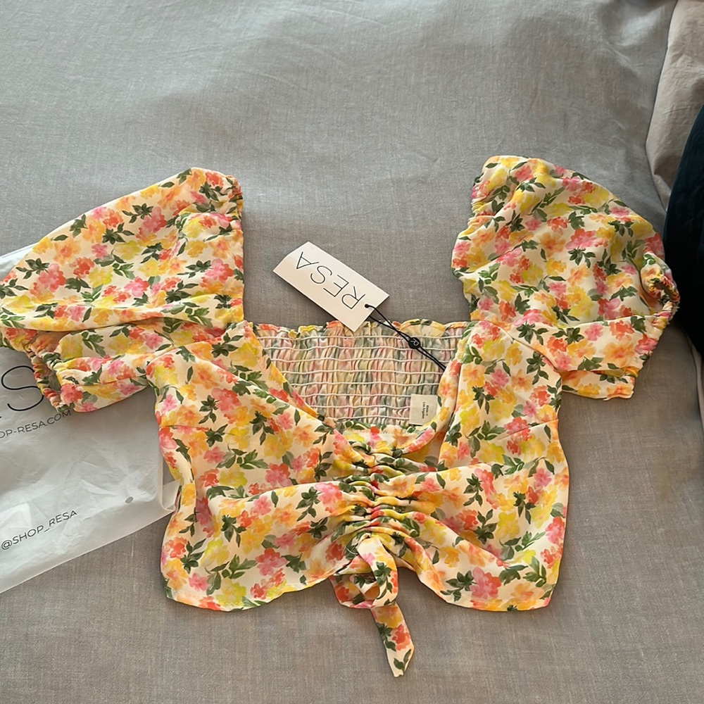 Resa crop peasant top - XS
